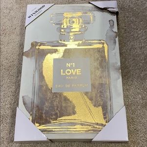 N1 Love Gold Graphic Art Print on Canvas